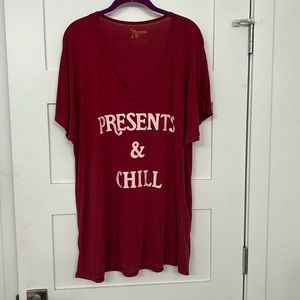 Show Me Your Mumu “Presents & Chill” Lounge Wear Graphic Tee Size S